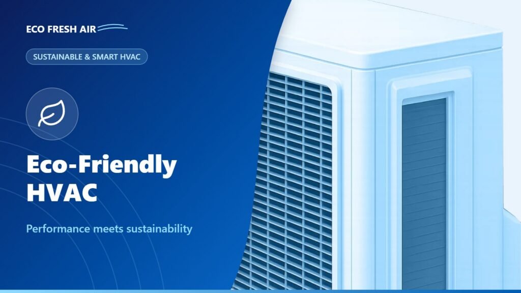 Energy-efficient HVAC system on a green building rooftop with the Dubai skyline in the background