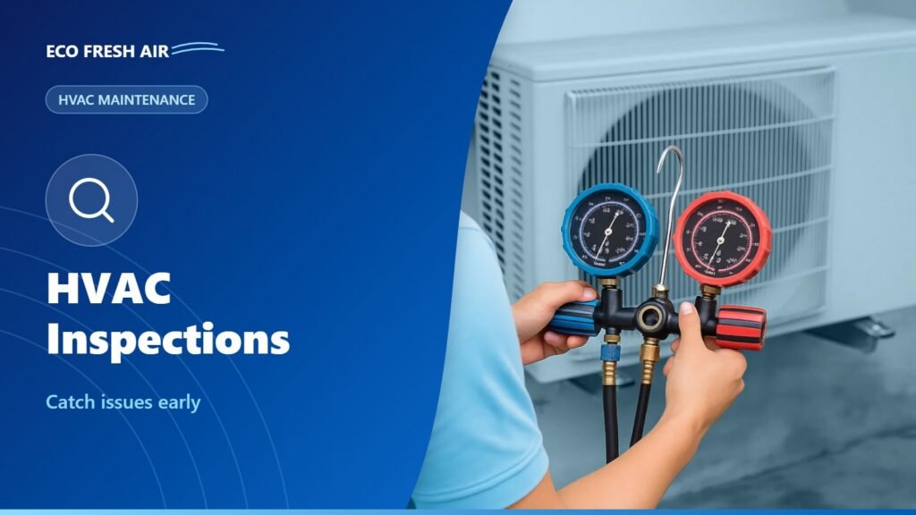 Technician carrying out an HVAC inspection on an air handling unit in Dubai, checking airflow and components
